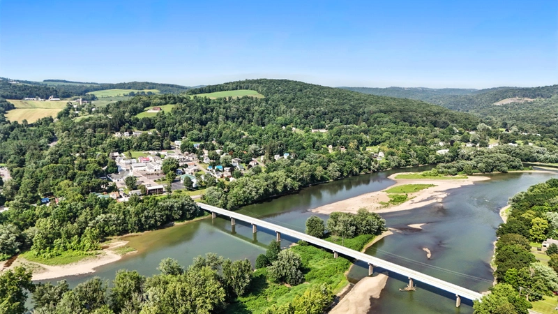 Drone flyover image 2 of Laceyville, PA