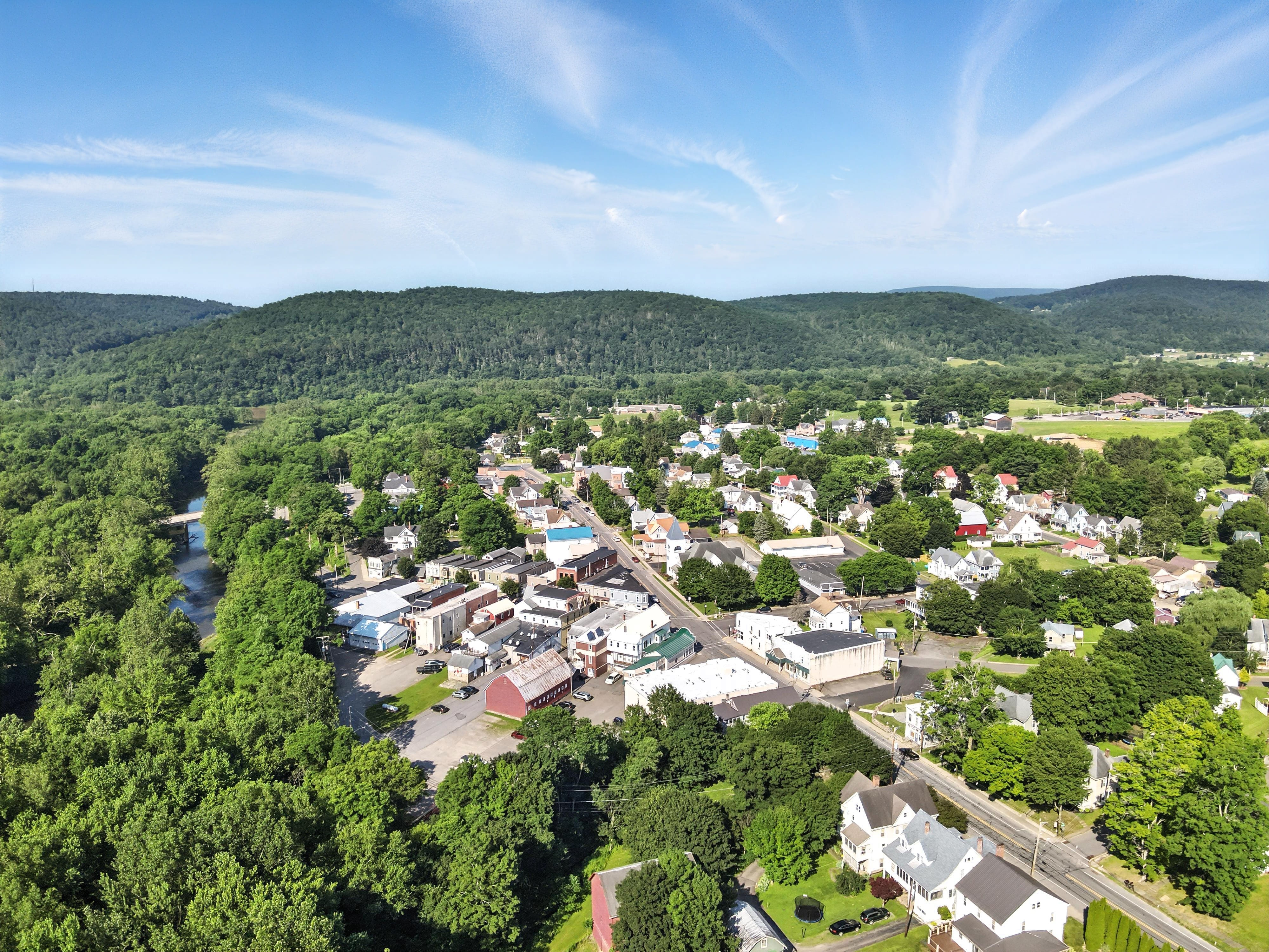 Drone flyover of Wyalusing, PA