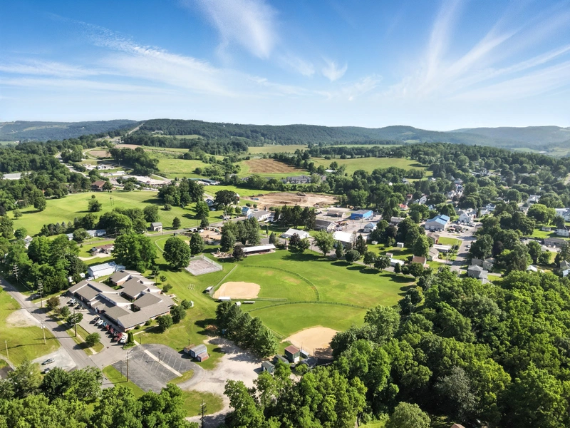 Drone flyover image 5 of Wyalusing, PA
