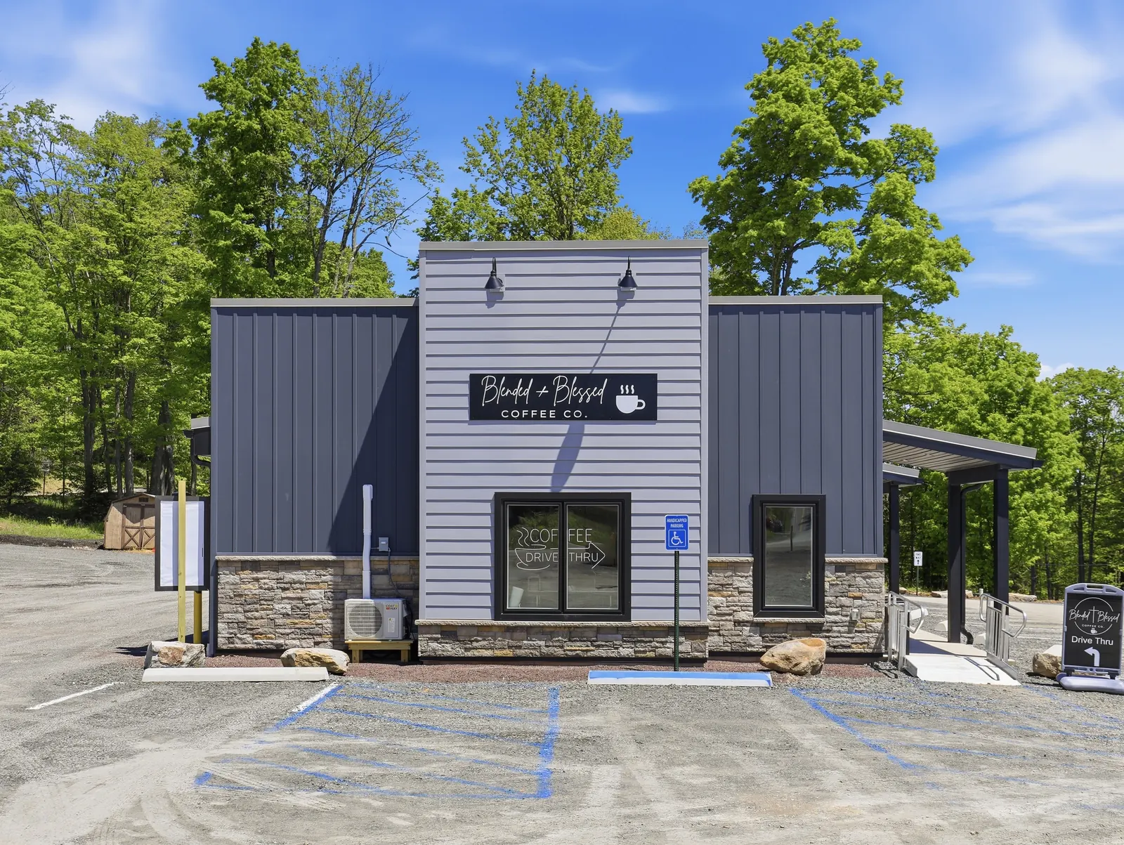 Cafe seating and service area during a typical day