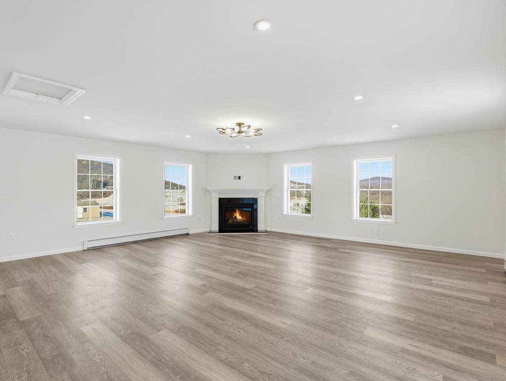 HDR real estate photography showing interior with balanced lighting