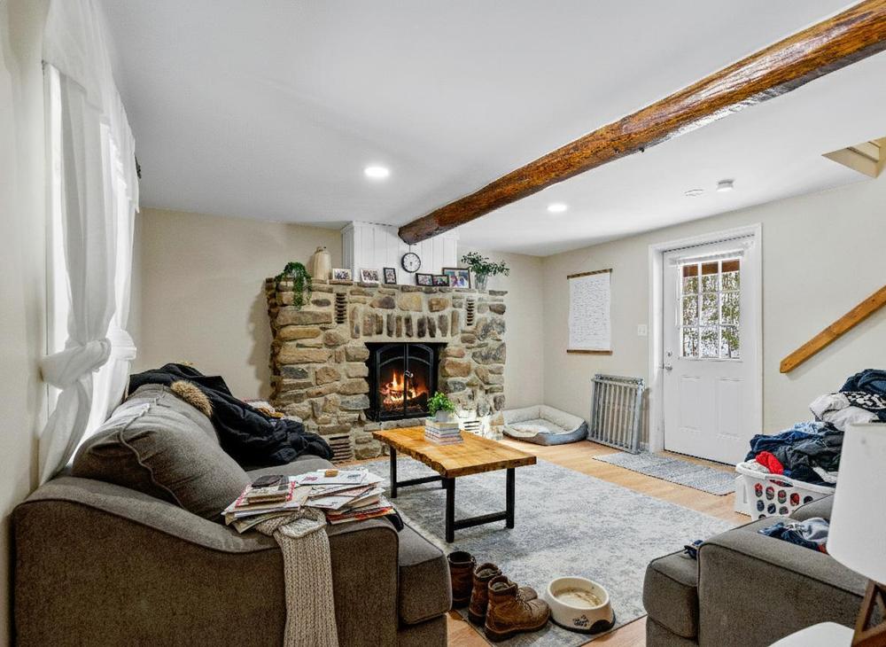 Interior before preparation - cluttered with personal items