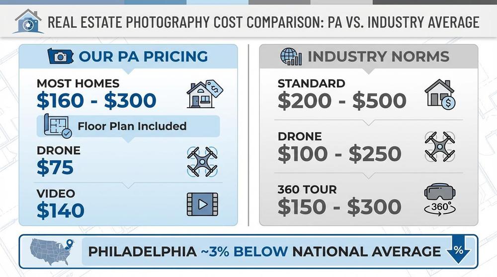 PA real estate photography cost vs industry norms comparison