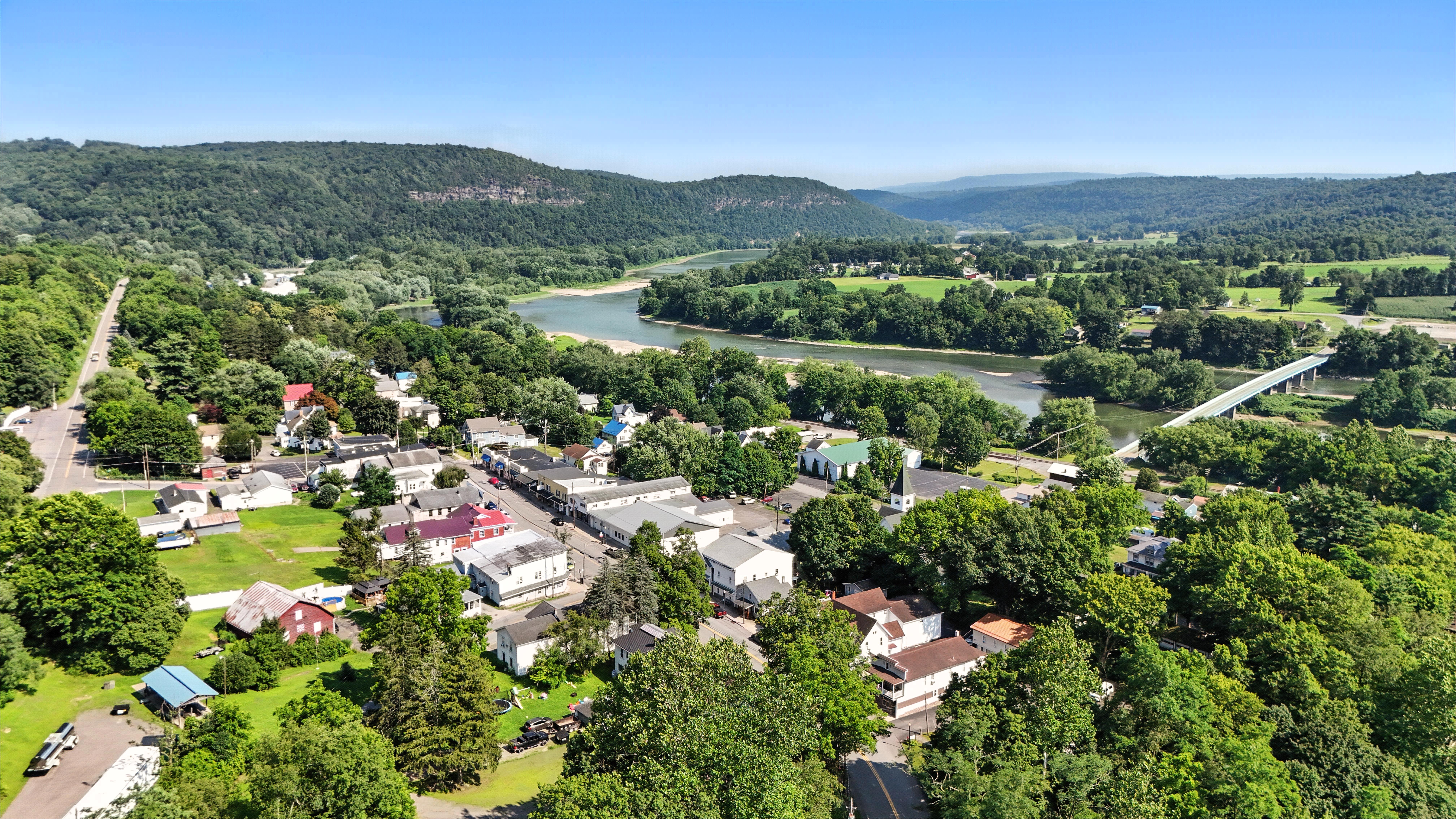 Drone flyover of Laceyville, PA