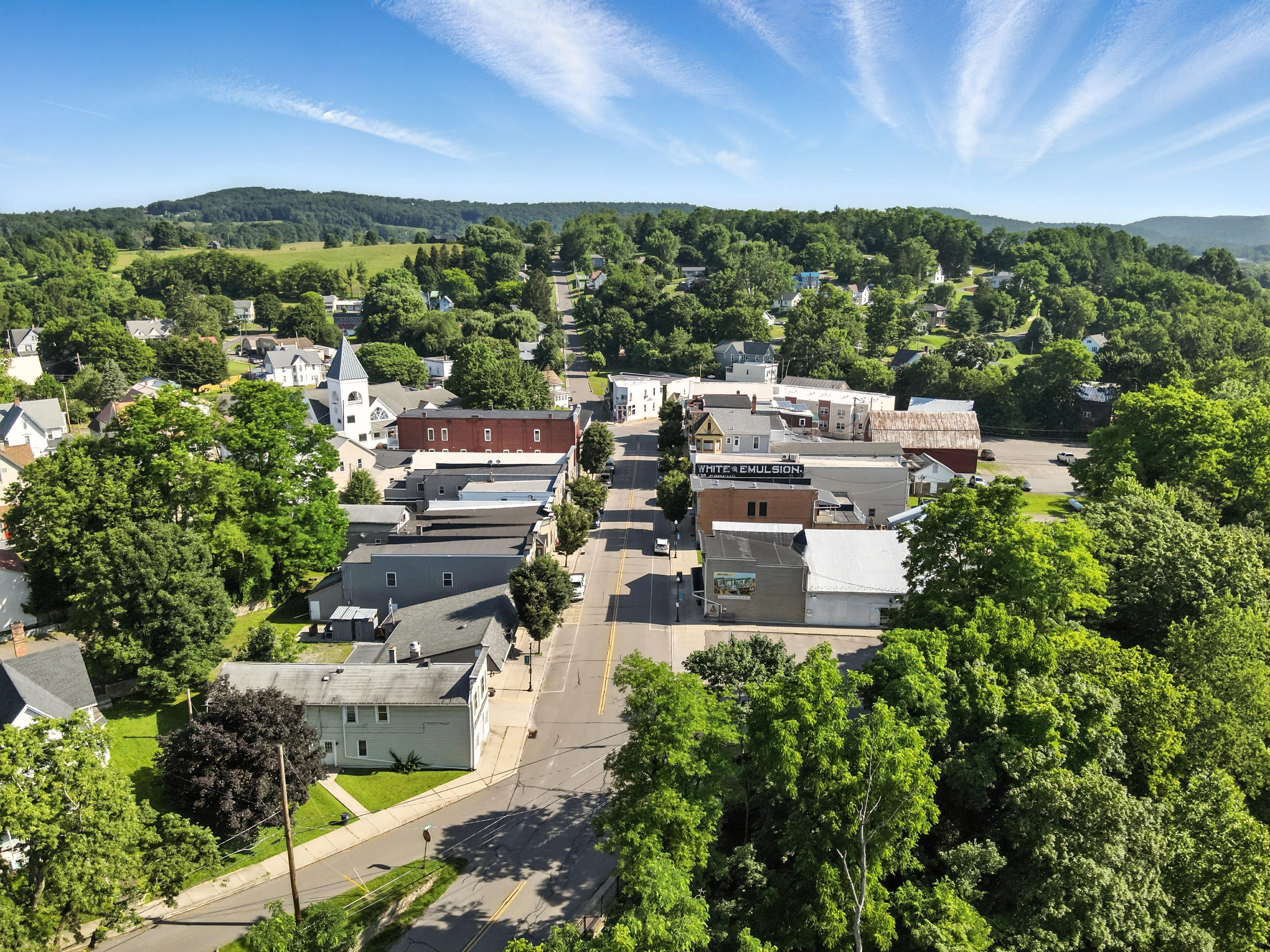 Drone flyover image 3 of Wyalusing, PA